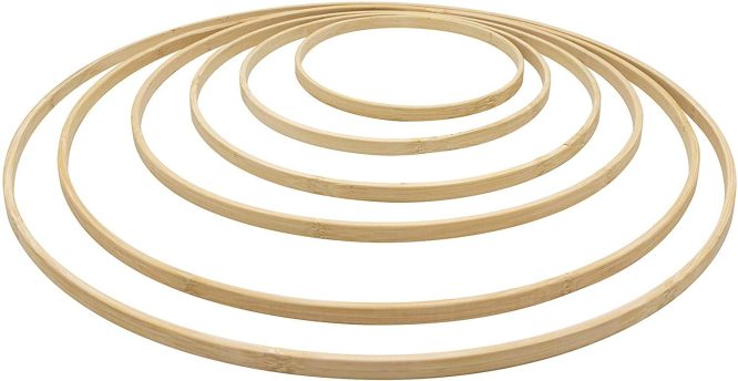 Bambus Ringe Holzringe zum Basteln Blumengestecke (3-Pack, 20cm) – Bild 4